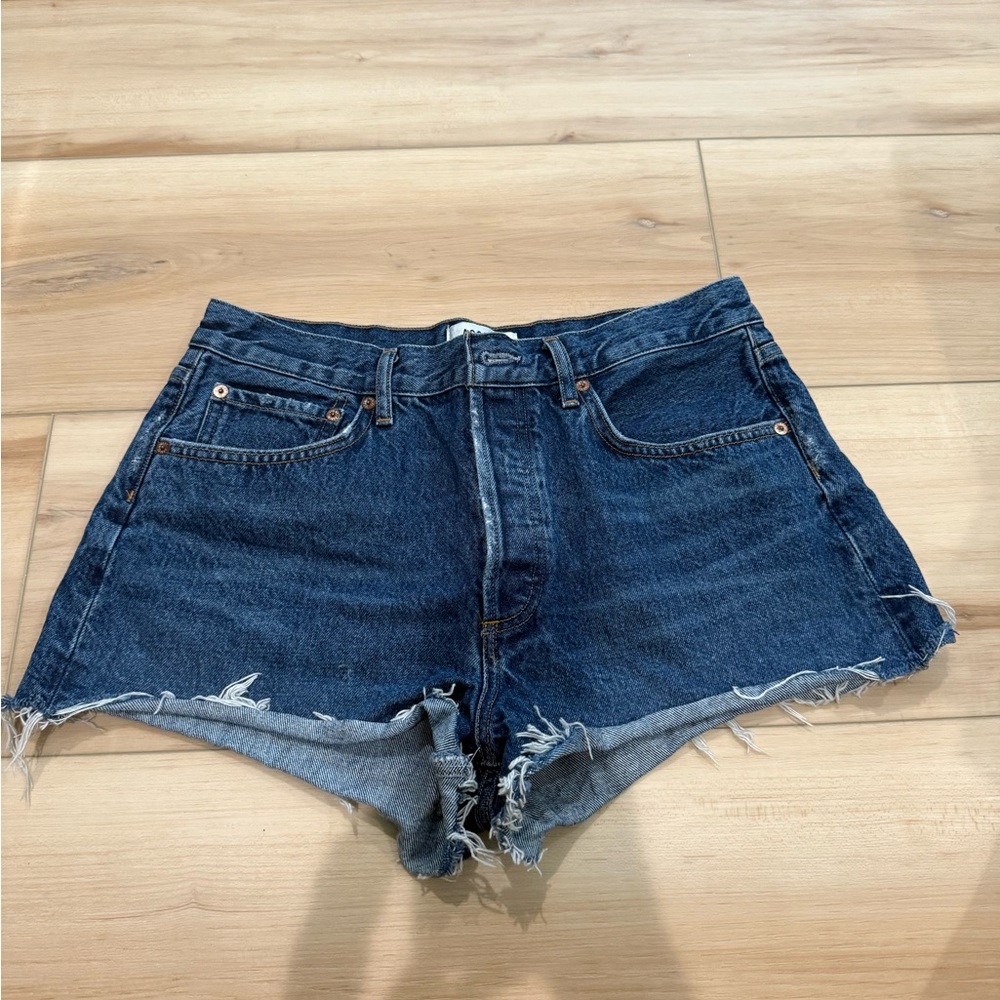 Agolde Dark Blue Jean Shorts